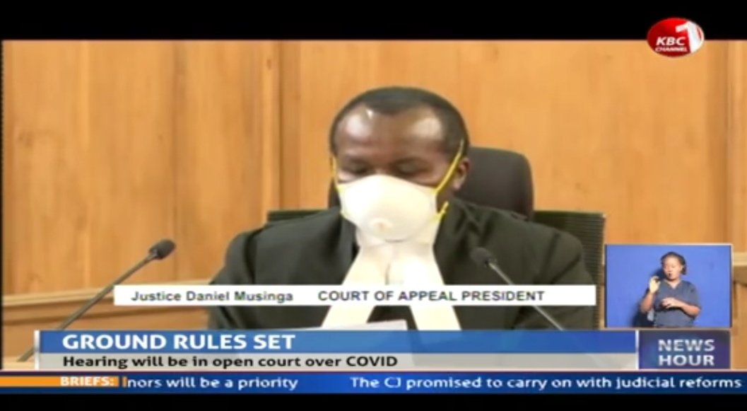 KBCChannel1's tweet image. Court of Appeal warns BBI appellants from public utterances as a seven-judge bench set to hear contest case #KBCNewsHour ^CM @serfine_achieng