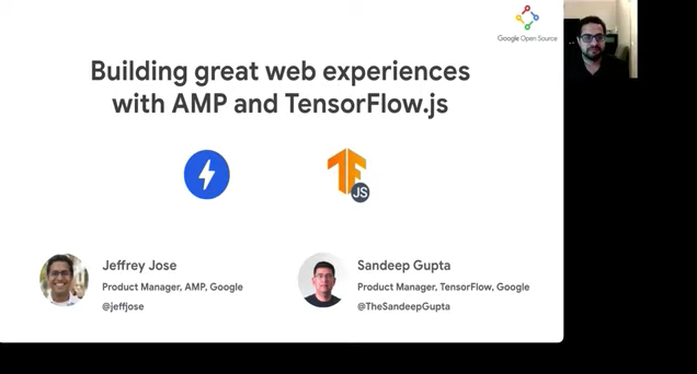 OpenJS Foundation (@openjsf) on Twitter photo Happening now! Learn about <a href="/AMPhtml/">AMP Project</a> and <a href="/TensorFlow/">TensorFlow</a> from Jeffrey Jose, AMP Product Manager and Sandeep Gupta, TensorFlow Product Manager from <a href="/Google/">Google</a> youtube.com/watch?v=HQXKyJ… Happening now! Learn about <a href="/AMPhtml/">AMP Project</a> and <a href="/TensorFlow/">TensorFlow</a> from Jeffrey Jose, AMP Product Manager and Sandeep Gupta, TensorFlow Product Manager from <a href="/Google/">Google</a> youtube.com/watch?v=HQXKyJ…