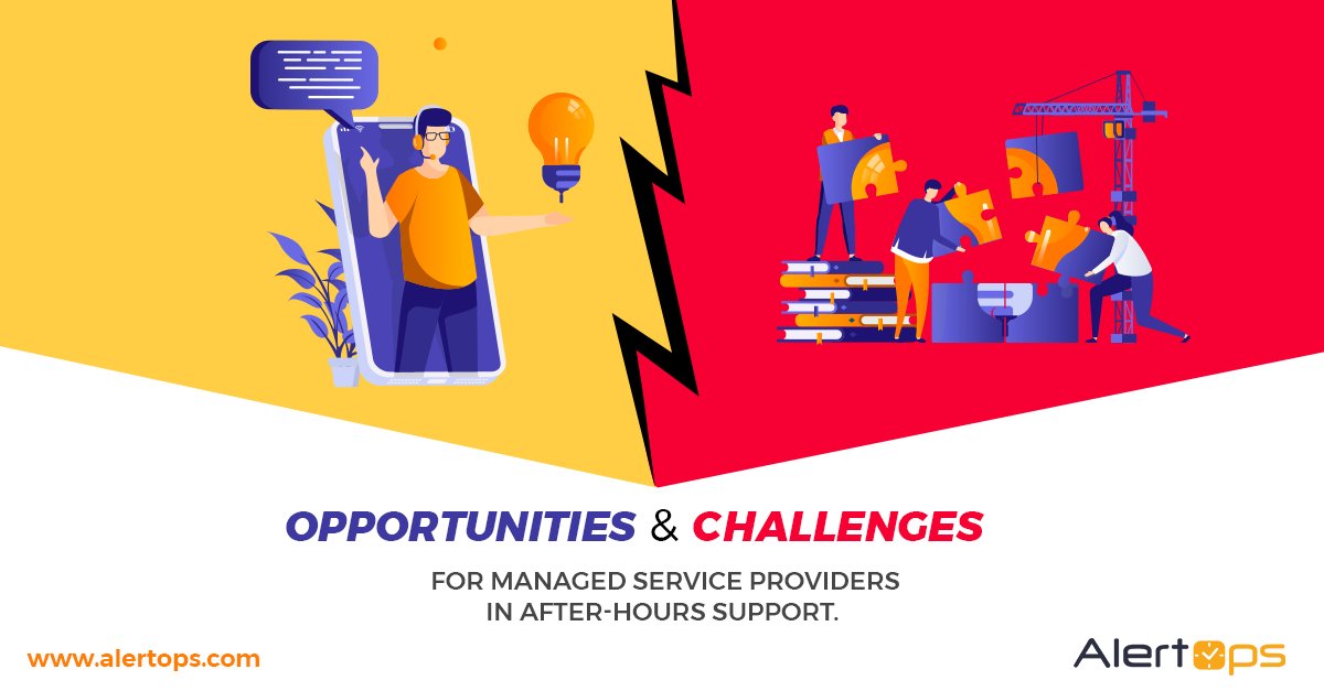 AlertOps's tweet photo. The 24x7 operation of many businesses is causing increased demand for after-hours support.
AlertOps has a lot to offer Managed Service Providers to address challenges with this. Know more on how you can accomplish this.
https://t.co/lXORTScqky
#mastertheunexpected #msp https://t.co/MfcuXqPdk2
