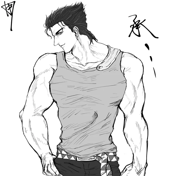 絵描きたかった欲を満たすために今日も元気に再掲します
絶妙に気に入らんけど唯一まともに描けた承太郎サン 