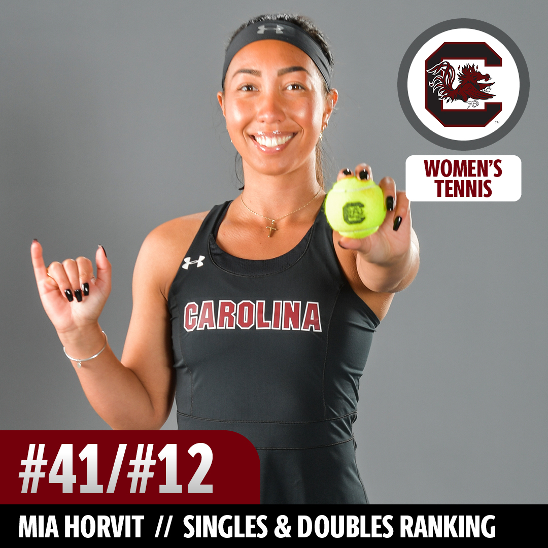 GamecockWTennis's tweet photo. Final individual rankings from @ITA_Tennis are out, that #⃣1⃣2⃣ ranking in dubs for @MiaHorvit and @meggz239 was their highest of the season 🤙

#Gamecocks 🐔 // 🎾 https://t.co/ynGlrxxyAp