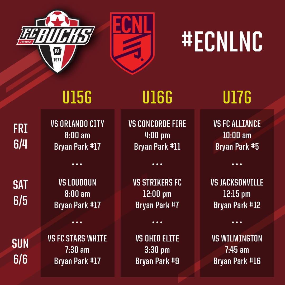 laurenblanch9's tweet photo. Can’t wait for ECNL NC 2021 with my team - FC Bucks U16G, and to watch my friends on the U15 and U17 teams.
#ECNLNC #ECNL #FCBucks https://t.co/BEWU6ADfrx