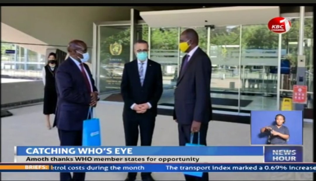 KBCChannel1's tweet image. Health Ag. Director General Dr Patrick Amoth elected World Health Organisation Executive Board chair #KBCNewsHour ^CM @serfine_achieng