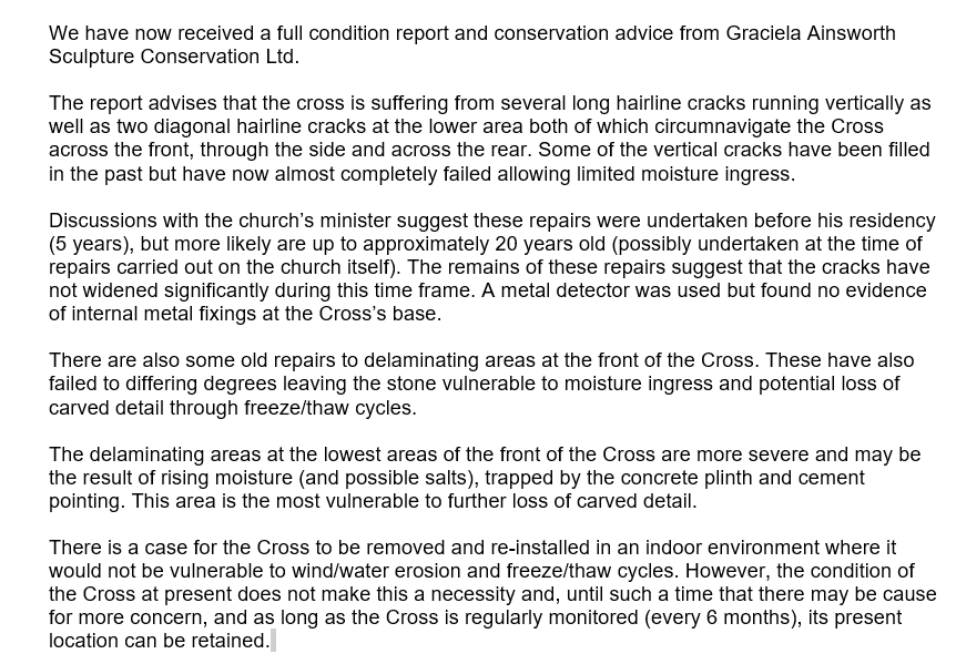 #savethenethertoncross,Update after consevationsists visited the cross recently.