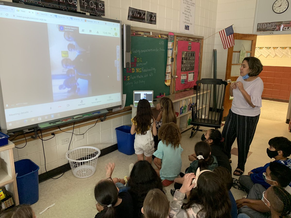 After exploring a unit on Egyptian culture, students in third grade Dual Language at GARDINER Manor were able to virtually visit the Littlist Lambs Orphanage outside of Cairo, Egypt. There they met, connected and learned from one another! Thank you Ms. Eldeiry! <a href="/GardinerManorES/">Gardiner Manor</a>