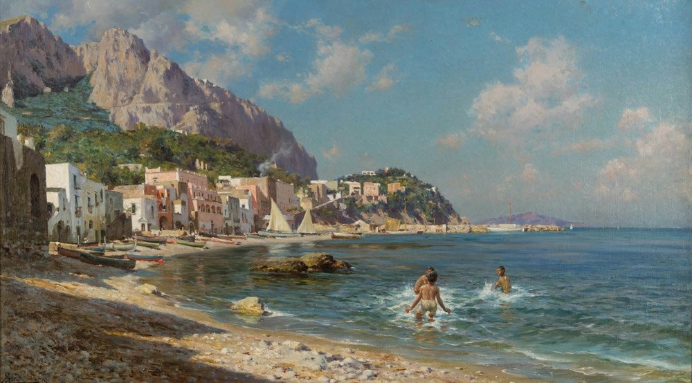 Marina Grande di Capri by Augusto E. Lovatti, oil on canvas circa 1890s.pic...