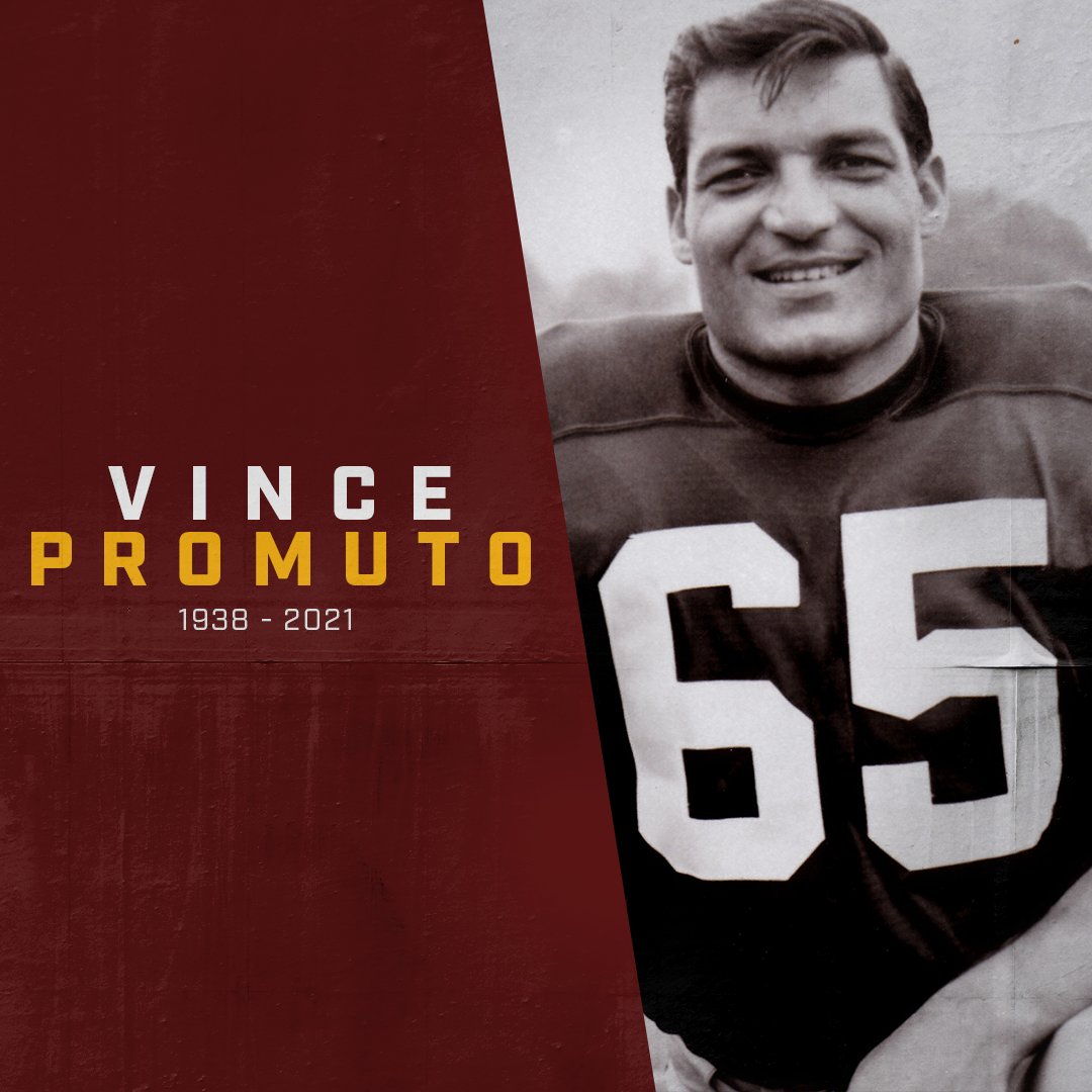 Commanders's tweet photo. We are saddened to hear of the passing of former Washington lineman and Ring of Fame member Vince Promuto. 

Our deepest condolences are with his family and friends. https://t.co/o6iX3MQu5n