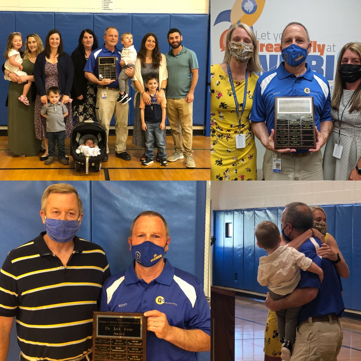 WHBI_QUFSD's tweet photo. Today we honored Mr. Wilkinson as our 2021 WHBI Dr. Irion Award Recipient. He is the definition of what this award stands for- someone who is caring, humble, genuine, child-centered, and dedicated. Congratulations Scott, we are so fortunate to have you be a member of the WHBI. https://t.co/R4Hoh2TsFf