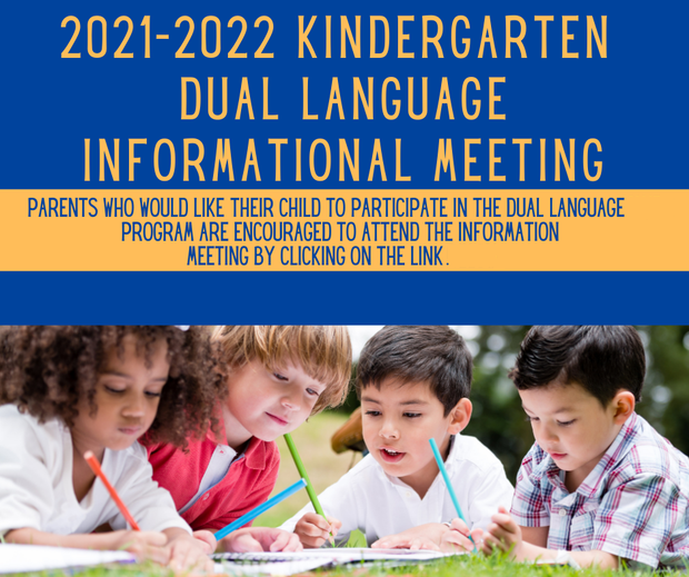 Are you interested in your incoming Kindergartner joining the Dual Language program? Fill out the survey linked below to be invited to an informational meeting about the program. 
bit.ly/3vR5ZuY
