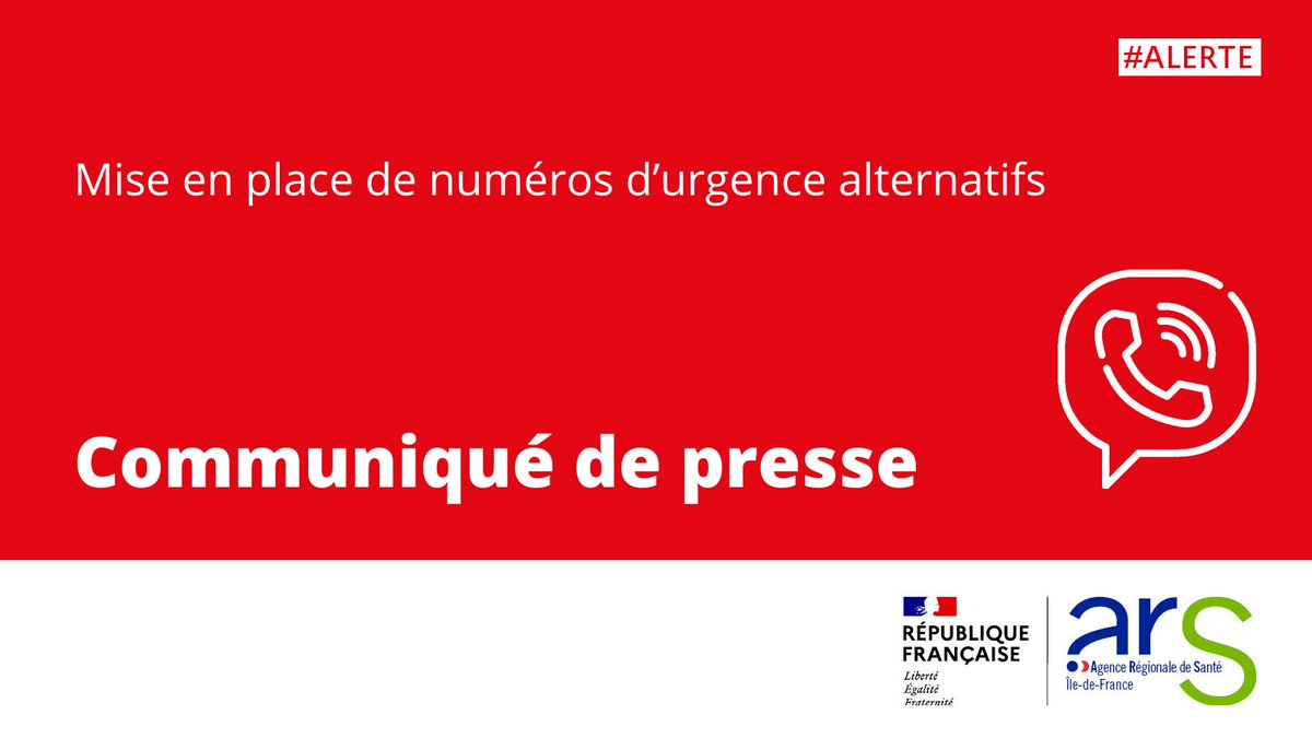 ARS_IDF's tweet image. #Alerte | Communiqué de presse 🗞Retrouvez les numéros d’urgence alternatifs mis en place en Île de France 
bit.ly/AlerteNumerosU…