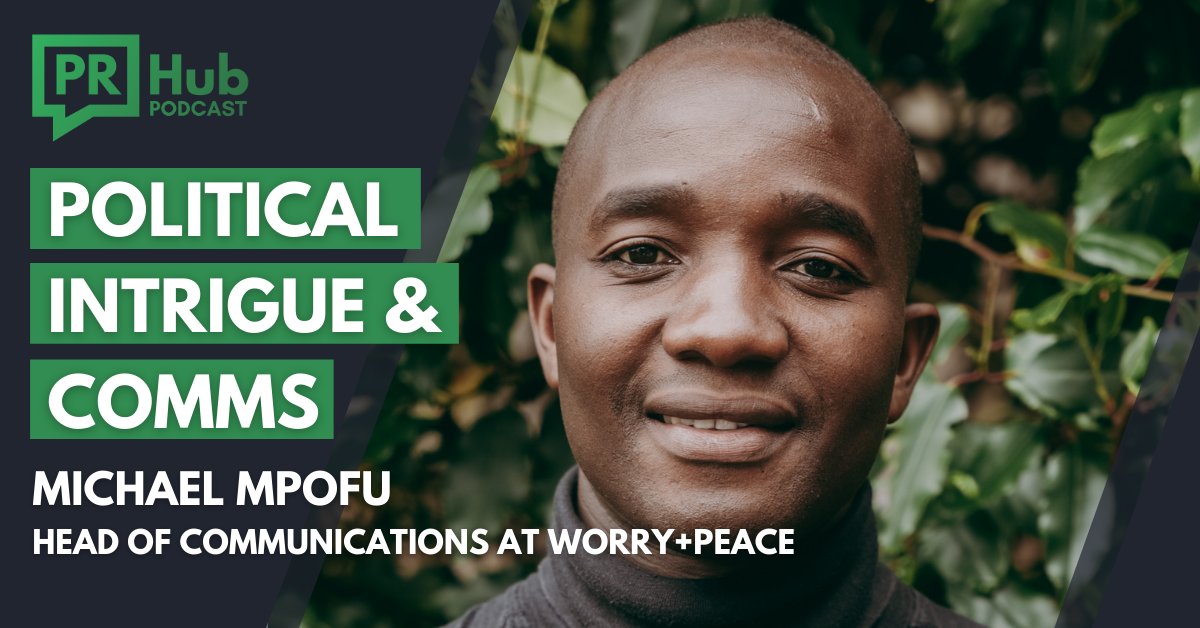 PRHub's tweet photo. NEW EPISODE KLAXON! Adam and John speak with @MichaelMpofu about his journey in comms, from journalist and comms pro on the South African political stage, to leading the PR charge at insurance tech disruptor, @worryandpeace #marcoms #publicrelations #podcasting 

Available now! https://t.co/zGaIsKnKlT