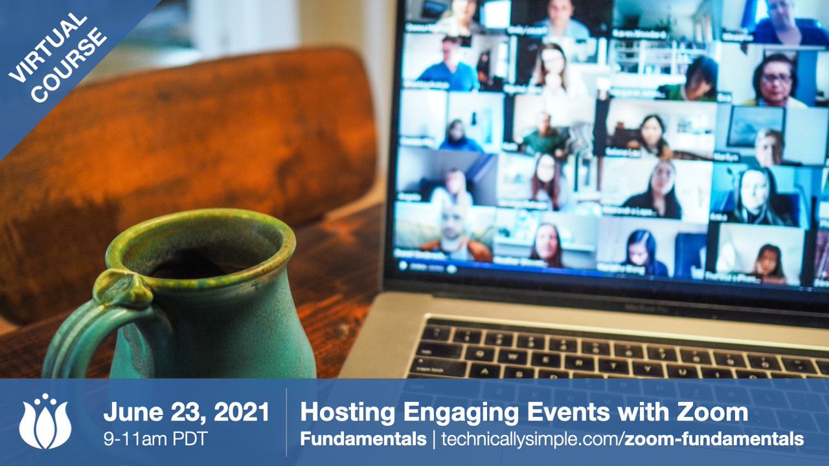 timstringer's tweet image. My next Hosting Engaging Events with @Zoom course is 3 weeks from today (June 23 / 9-11am PDT). I&apos;ll be teaching practical skills for designing and leading virtual events based on over 7 years of experience using #Zoom.

Register: bit.ly/3uP4bRv ($99 USD / max 20 people)