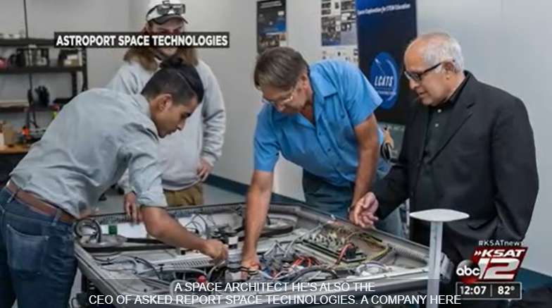 wexfoundation's tweet photo. #WEXFoundation board chair, Sam Ximenes's new company #Astroport is featured on the news today, highlighting the future of San Antonio in space and partnerships with #NASA #SwRI and #UTSA. https://t.co/RxwJWRzIIp https://t.co/Uxk6rhXVl9