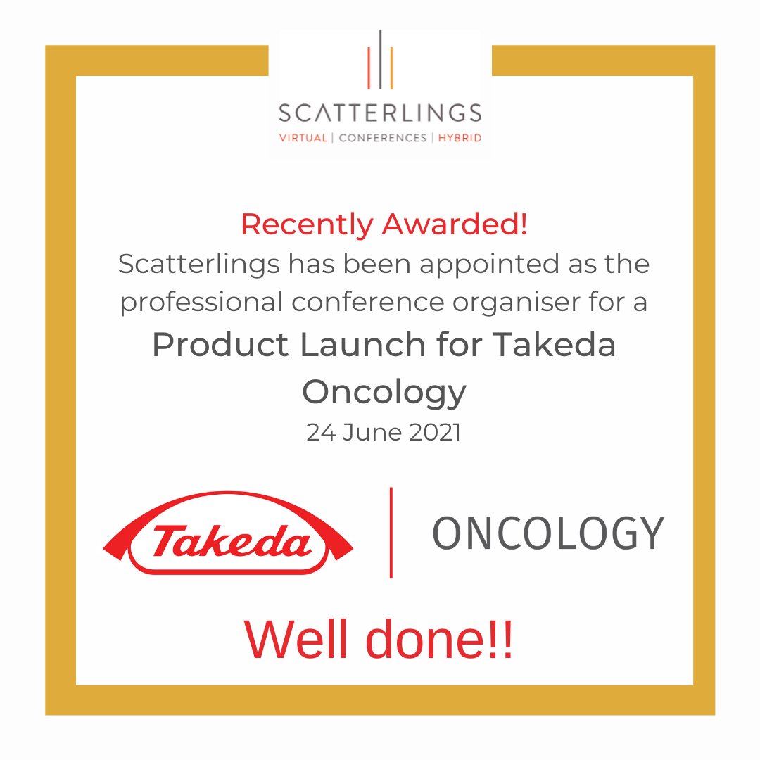 ScatterlingsPCO's tweet photo. Recently Awarded!
Scatterlings has been appointed as the professional conference organiser for a product launch for Takeda Oncology on 24 June 2021.

#conferenceorganiser
#virtualconference
#virtualconvention
#virtualevents
#virtualeventplanner
#virtualconferenceplatform
#OnAir https://t.co/oiWMHIvKoI