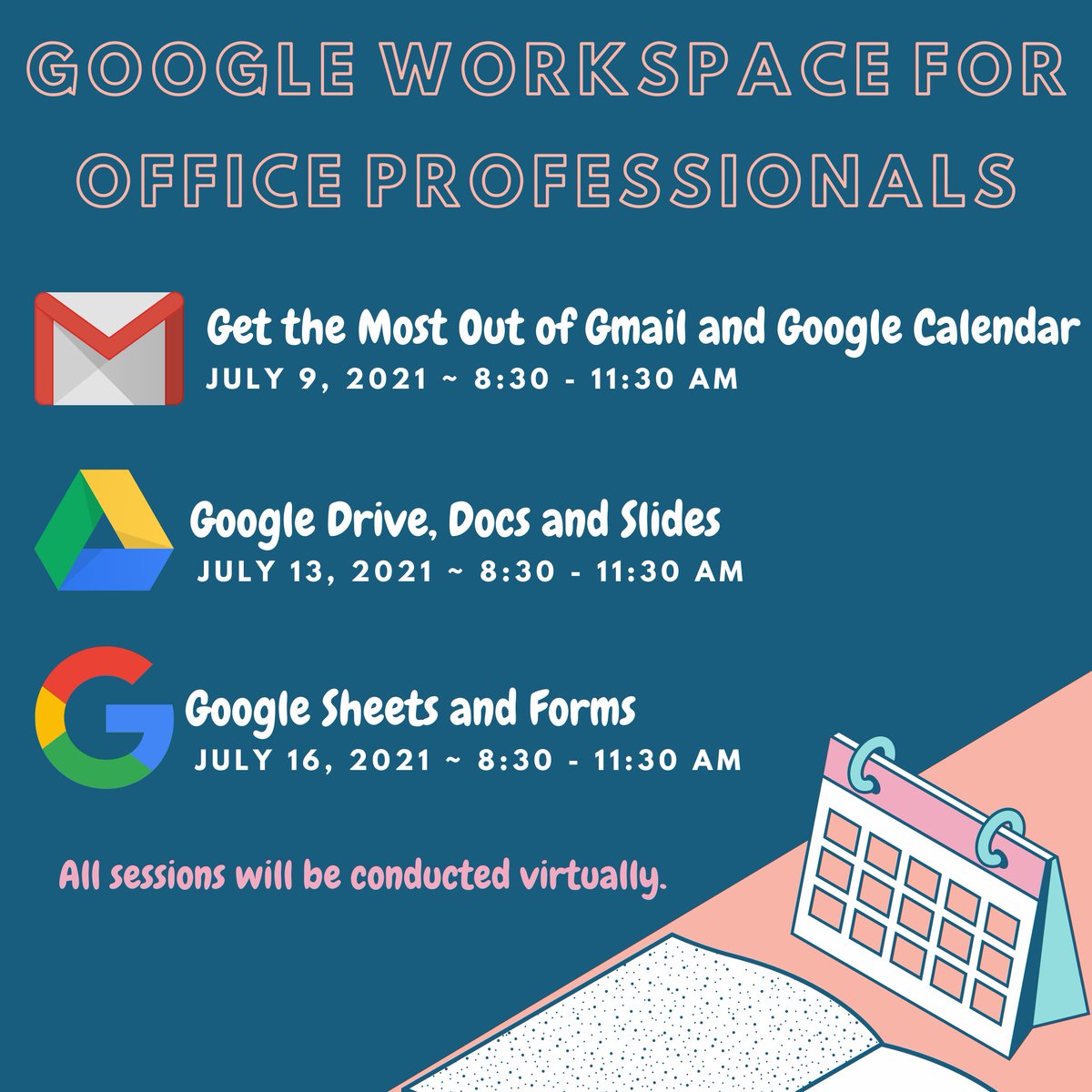 Workshops for all school office professionals!! NVCC is offering 3 half-day virtual sessions in July on various Google Workspace applications. Interested? Register here: sites.google.com/nvnet.org/onli…
#NValleyEd