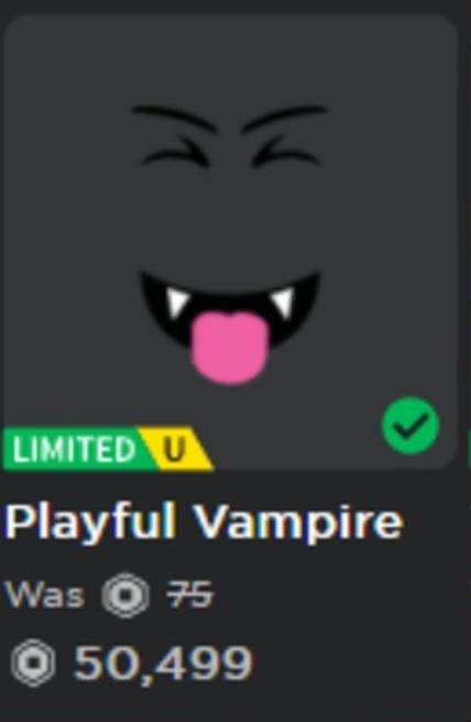 Playful Vampire Giveaway! 🎉 (no premium? i will send you a $10 robux giftcard) ❤️Like the tweet 👤Follow me 🔁Retweet 👉Ends June 6th, 9pm GMT!