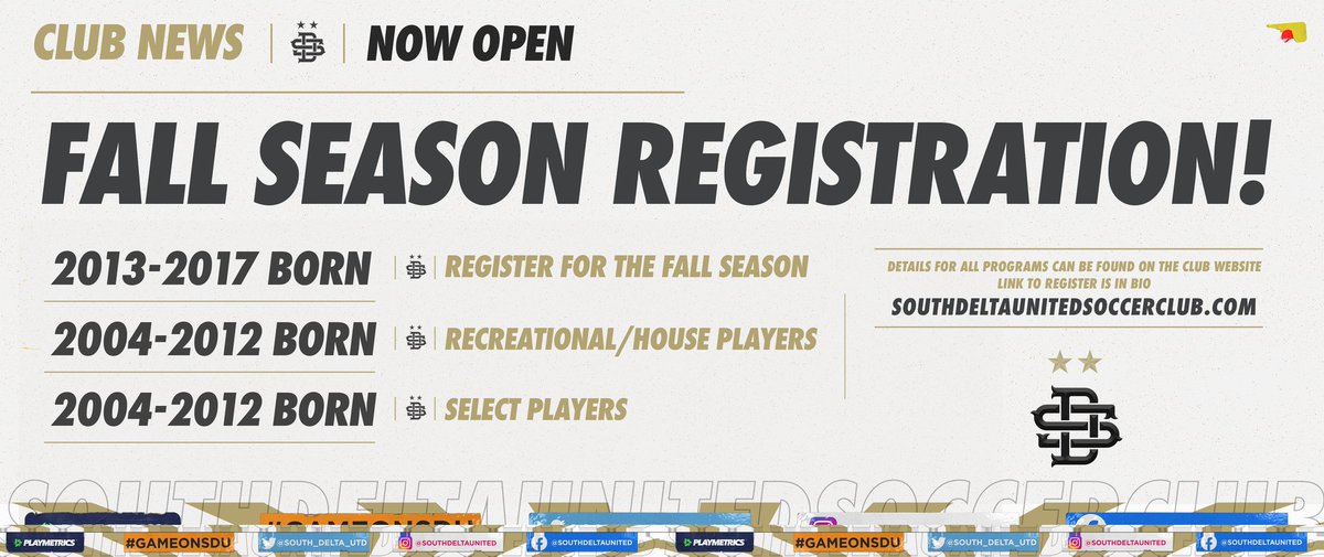 We are pleased to let you know that registration is now open for the Fall Season. 

Details:
bit.ly/3iclBoP

Registration Link in bio &amp; available through the club website.

Thanks!