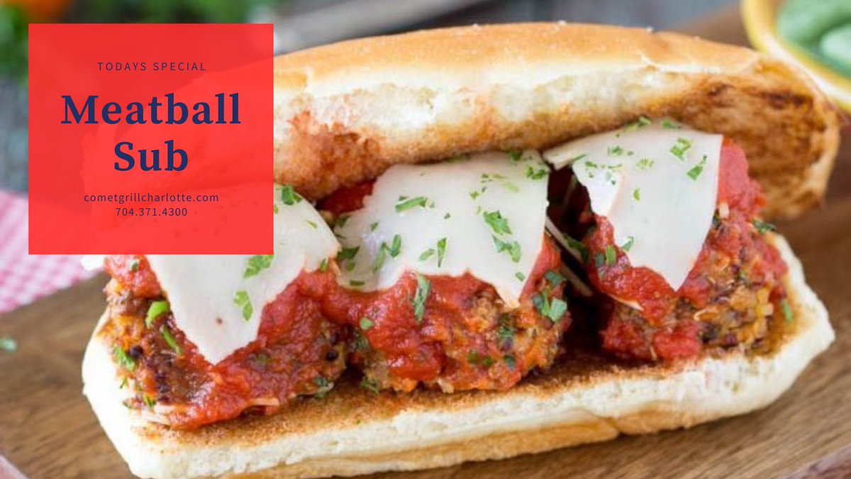 Today’s #dailyspecialclt is a Meatball Sub 🥖Open for takeout/curbside/delivery &amp; dine in! #eatdrinkclt #clteats #clt #supportlocalclt #dilworth