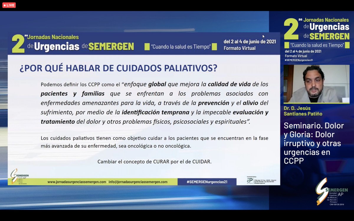 El #dolor como #urgencia en un paciente con #NecesidadesPaliativas Debemos cambiar el concepto de #curar por el de #cuidar y valorar siempre al #paciente en su conjunto <a href="/SEMERGENap/">SEMERGEN | Médicos de AP #SEMERGEN25</a> <a href="/PacientSemergen/">Pacientes SEMERGEN</a> #SEMERGENurgencias21 @SemergenA <a href="/SemergenCan/">SemergenCanarias</a> <a href="/secpal_/">SECPAL_CPaliativos</a>  <a href="/HUCA_Asturias/">@HUCA</a>