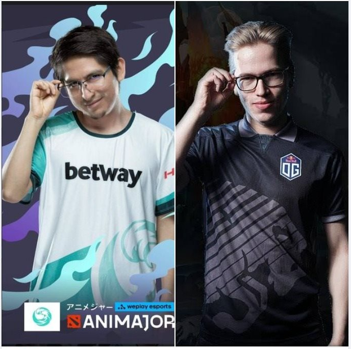 scofield posing with glasses like an anime antagonist, next to OG player topson posing with glasses like an anime antagonist. they both look very handsome