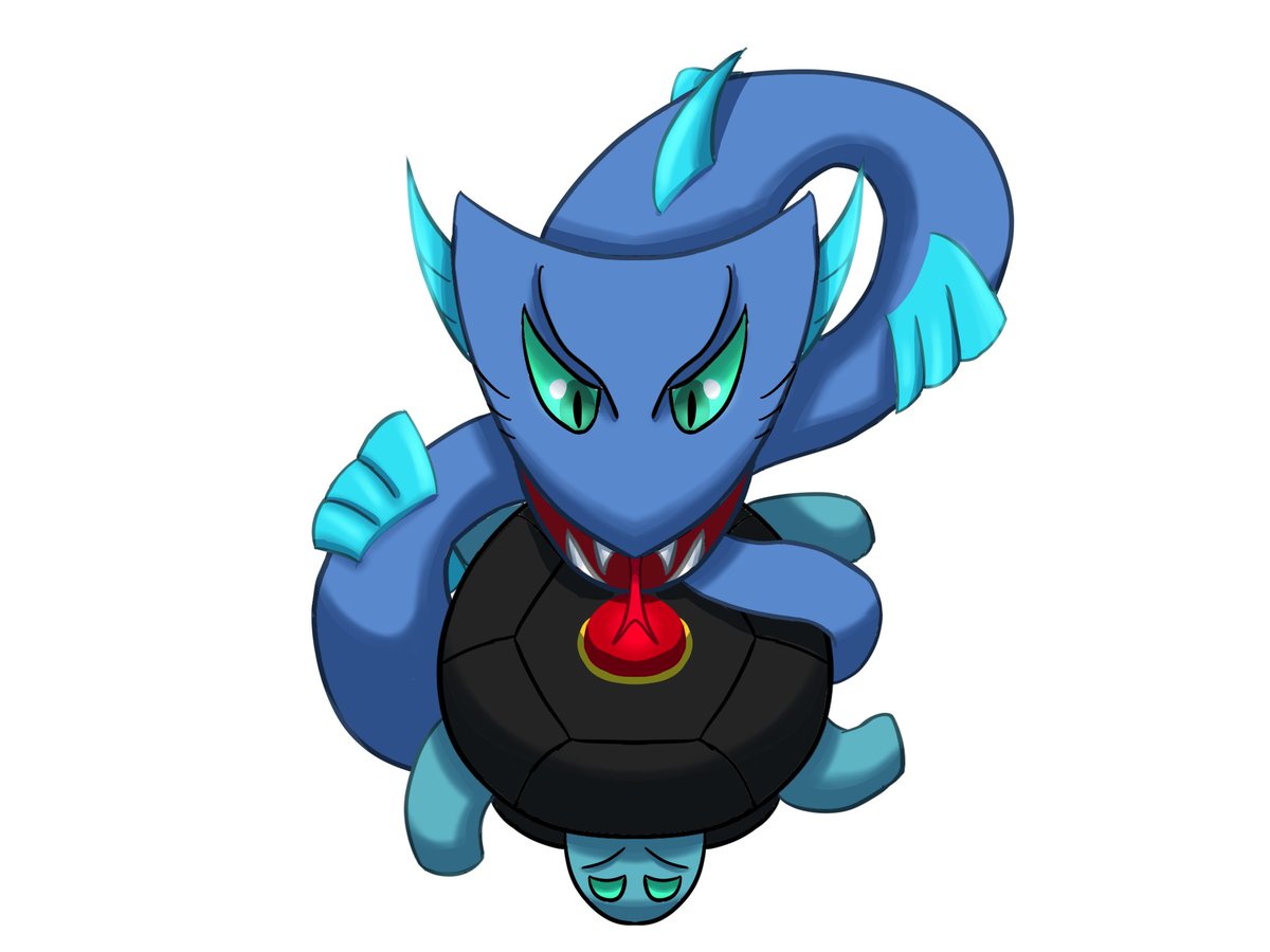 MagnetAlpha's tweet photo. #SnakeDungeons Wednesday, the new Water Guardian is Genbu, the black turtle. Since there is already a turtle miniboss, I thought about making Genbu a duo with its snake part, the latter being the more aggressive and fighting side.

#indiegame #indiedev https://t.co/trHgLQegl3