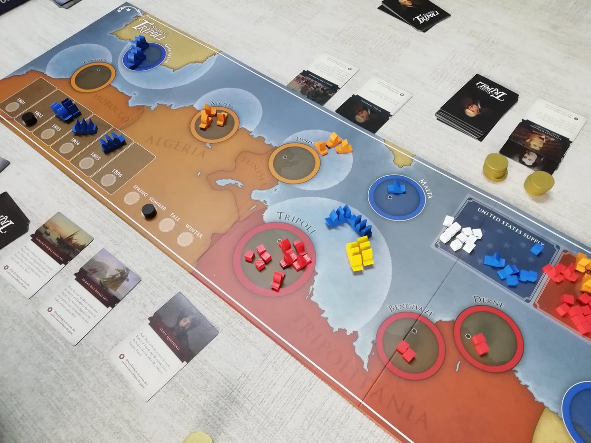 LuisFleyPDJ's tweet photo. Bien bonito que es #TheShoresOfTripoli y qué agradable de jugar. Tiene varios 'peros' aunque muy fluido y con momentos interesantes. Hacía meses que no lo sacaba y quizá esa sea su mayor pega, que va bastante 'sobre raíles' y se disfruta más si se le da espacio entre partidas. https://t.co/W7Kw03vJ4t