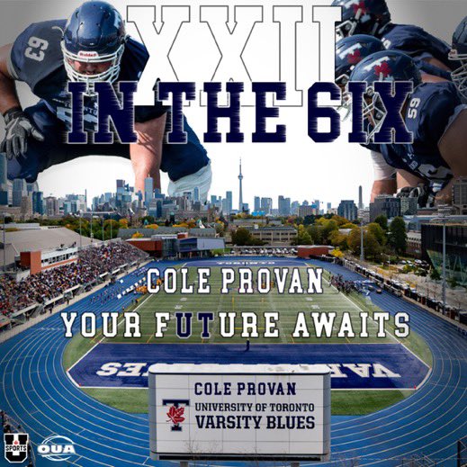 ColeProvan's tweet image. Thank you coach @cappiello99  and @UofTBluesFB for the recognition and opportunity.  
#BLEEDBLUE
