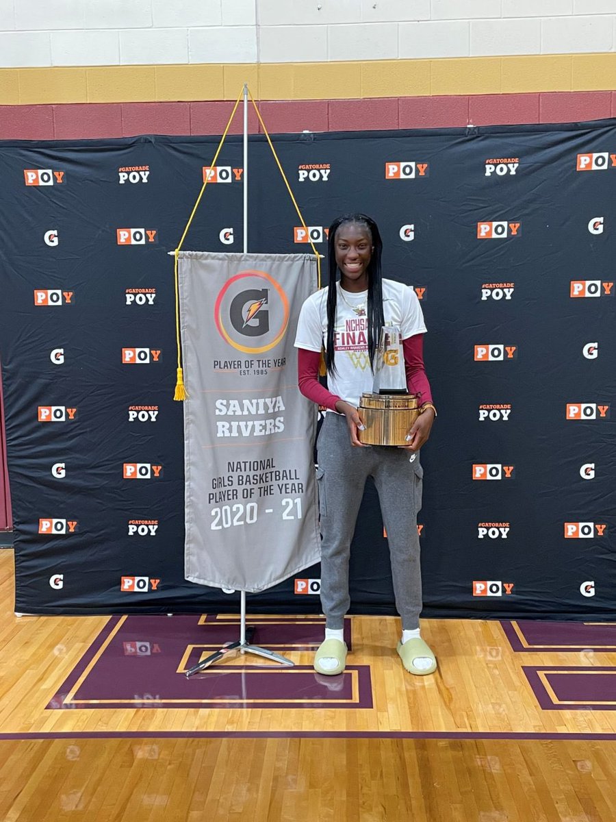 🏀 Ashley senior Saniya Rivers can add one final high school honor to her career achievements. The USC commit has been named the 2020-2021 Gatorade National Girls Basketball Player of the Year. 🙌🏾 #nhcschat #nhcsleadingtheway <a href="/Ihoop___22/">Saniya rivers🥵</a>