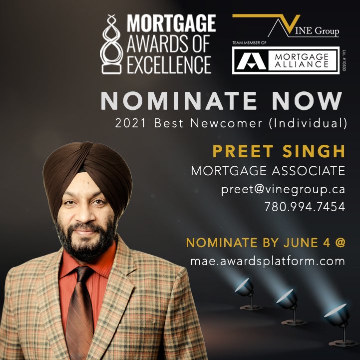 Thank you!! With the kind wishes and continuous support of my AWESOME clients and FANTASTIC business partners I was nominated for "Mortgage Awards of Excellence" in the best newcomer category. 💚💚
#mortgage #mortgagebroker #preetsingh #SmartMoney #vinegroup #mortgageadvice