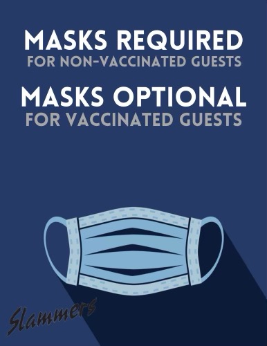 slammers614's tweet photo. As of today, patrons and staff who are fully #vaccinated have the choice of wearing a mask inside Slammers. Thank you for your patience and cooperation through all this... we can't wait to see those smiles again. 😬 https://t.co/Qz0cNNoUVV
