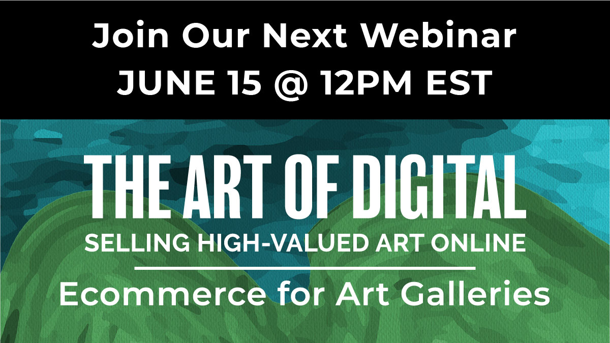 JUNE 15 @ 12PM EST - WEBINAR: Ecommerce for Art Galleries. Register Now bit.ly/3wPbKJu

Annika Erikson of <a href="/Articheck/">Articheck</a> will join us to explore integration of Ecommerce principles and best practices into a gallery's digital presence. #artinnovation #sellartonline #ecommerce