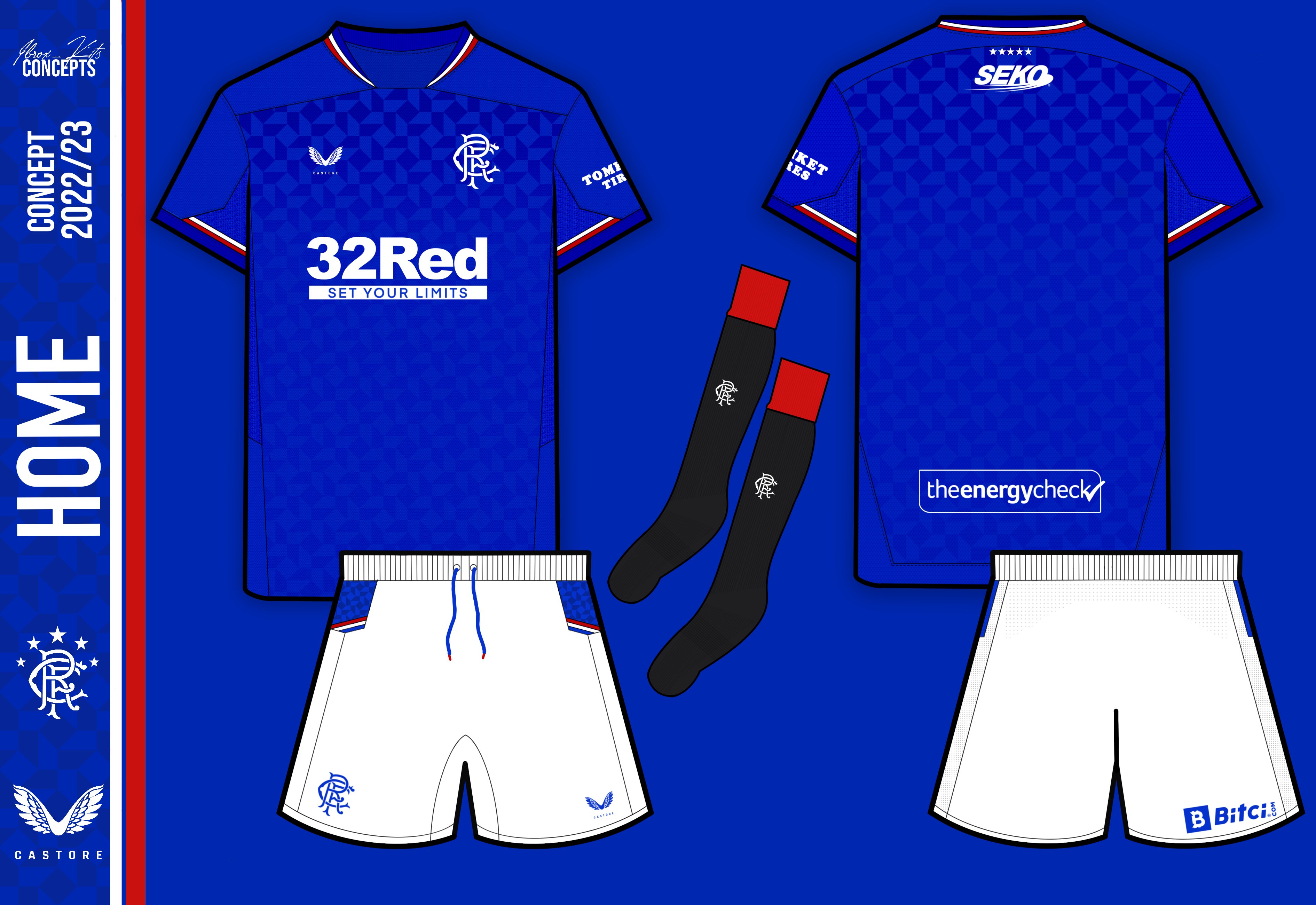 Rangers FC 2023/24 Castore Home Kit - FOOTBALL FASHION
