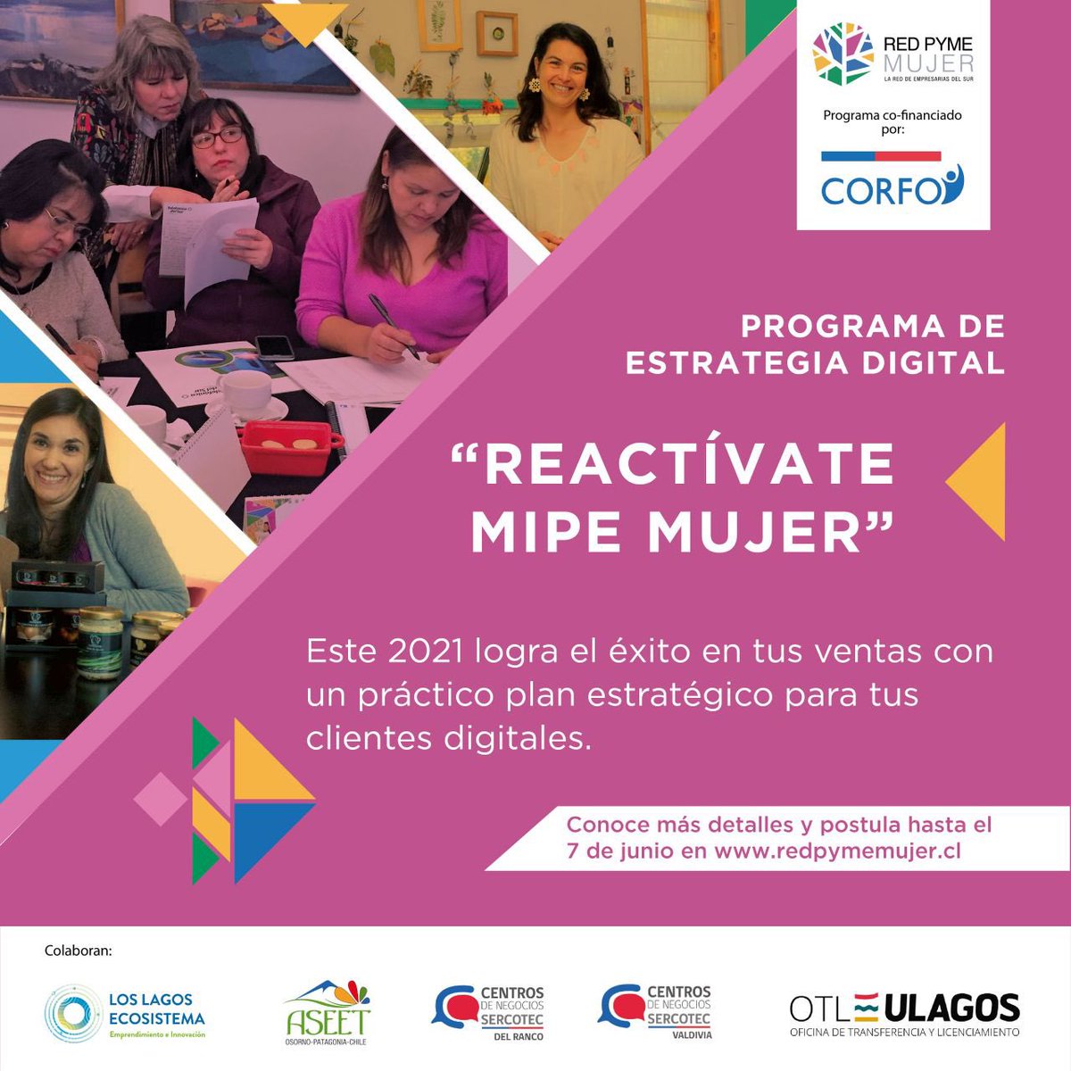 RedPymeMujer's tweet image. Empresarias de Los Lagos y Los Ríos, desarrolla tu estrategia digital y aumenta tus ventas, visita nuestra web redpymemujer.cl para inscripciones y más info 💪🏼