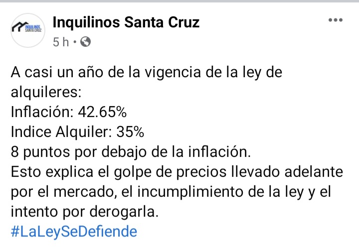 CruzInquilinos's tweet photo. El índice de la nueva ley es menor a la inflación en el primer año desde su sanción. #laleysedefiende @FederacionInqui @GervasioMunoz @tiempo_fm975 @diariotiemposur @opinionaustral @nuevodiadiario @LU14AM830 https://t.co/lnwjqDsuo2