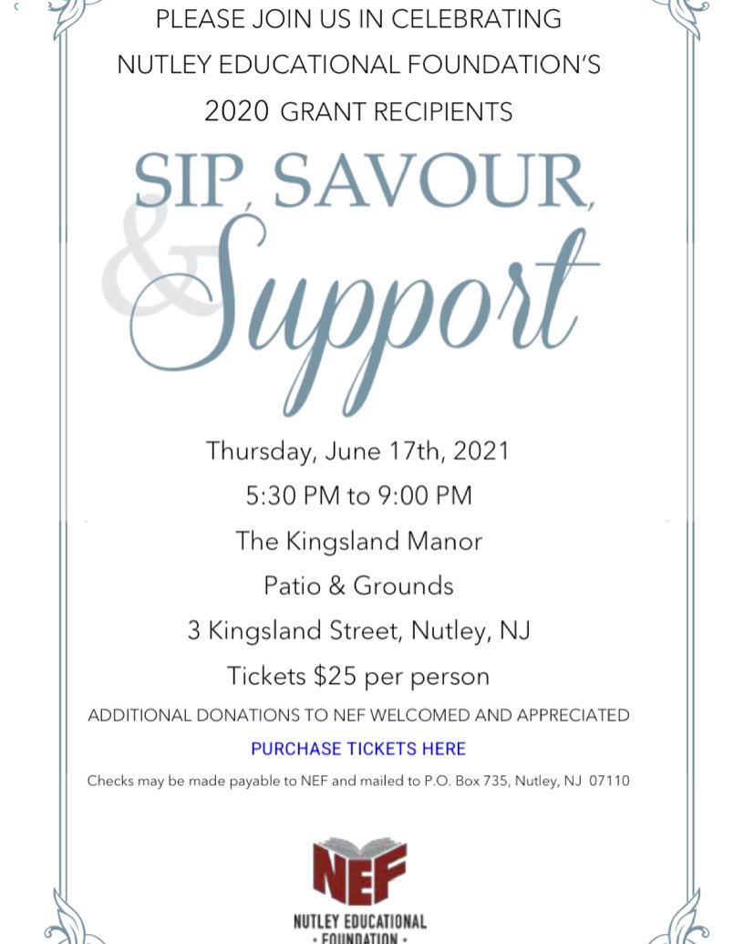 Come out on June 17 &amp; support a great organization, The Nutley Educational Foundation who has ALWAYS supported our band programs! We are very fortunate to be two-time grant award winners from the <a href="/NutleyEf/">Nutley EF</a> Performing at this event will be our NHS Jazz Lab. Hope to see you there!