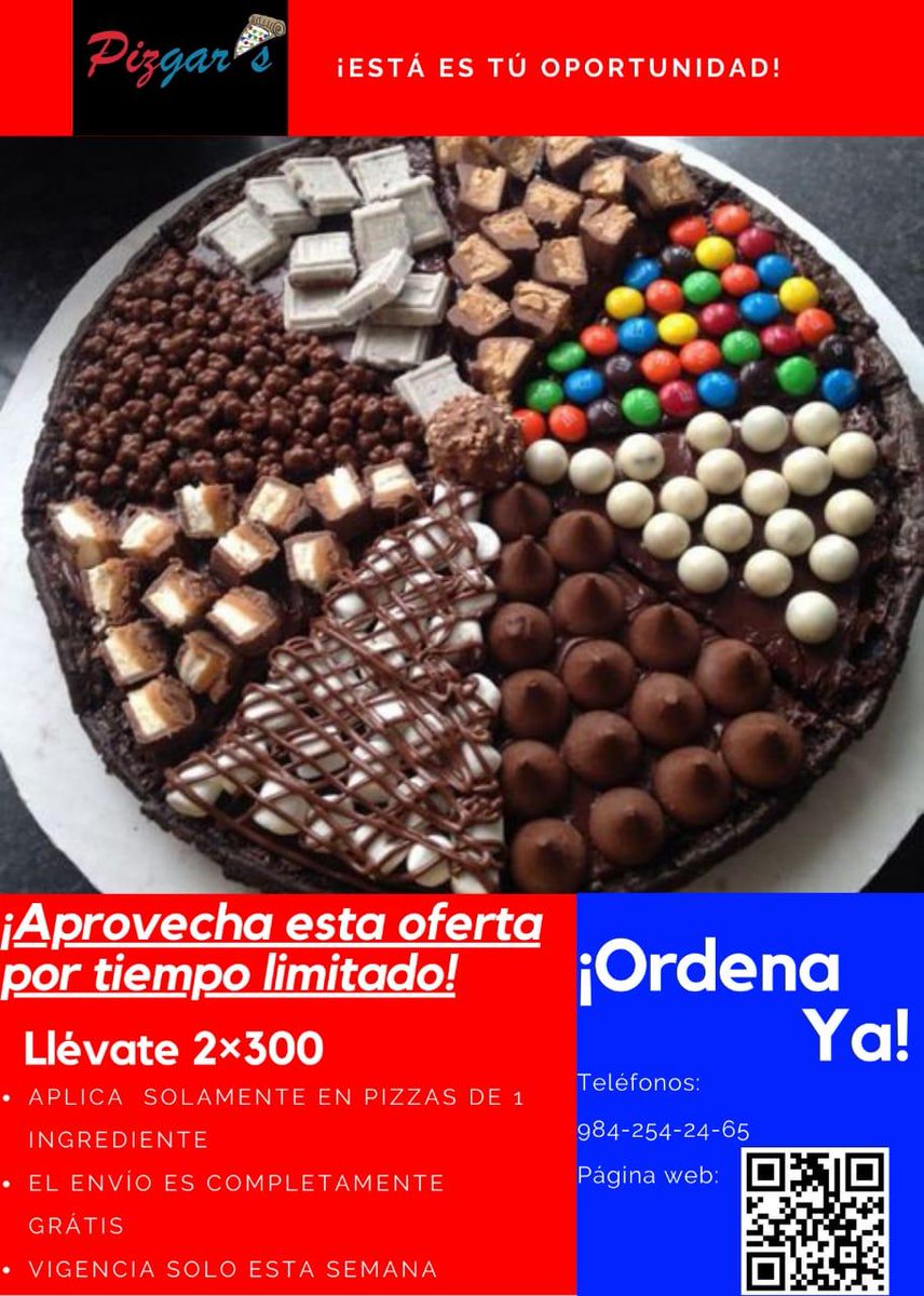 PizgarS's tweet photo. ORDENA YA!😋 #PizzasDulces #ExplosionDeColores #Ofertaa #OrdenaYa #NoLoDejesIrr https://t.co/Vi4nAaxNNX
