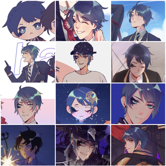 I dont have any new art for his bday so here's a collage of some of the times I've drawn deuce!! 🐣 