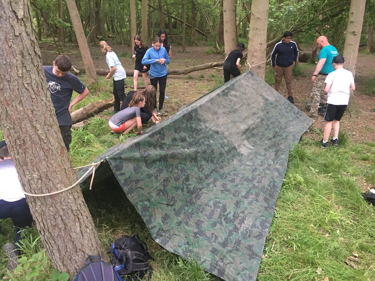 CSFOutdoorEd's tweet photo. Shelter building workshop in the woods. Well done Sophie’s team for a great shelter story 😊@KHVIIIOutdoorEd @KHVIIISchool https://t.co/D7olLWhIgn