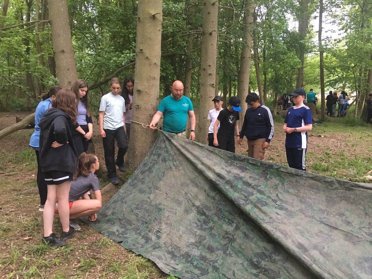 CSFOutdoorEd's tweet photo. Shelter building workshop in the woods. Well done Sophie’s team for a great shelter story 😊@KHVIIIOutdoorEd @KHVIIISchool https://t.co/D7olLWhIgn