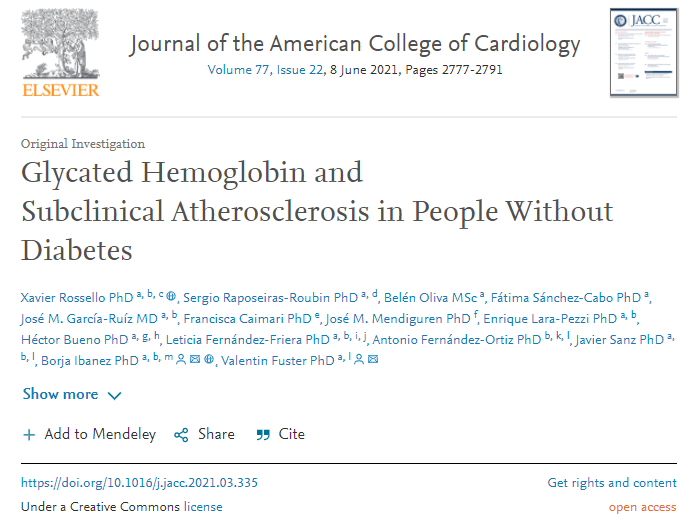 DrPaulMason's tweet photo. Elevated HbA1c levels, (marker of high glucose) can identify indviduals with atherosclerotic disease even when considered low risk by traditional markers. 
This study found high glucose is a greater risk for heart disease than LDL levels. Don't blame fat for what the sugar did. https://t.co/Bol2AvOMIV