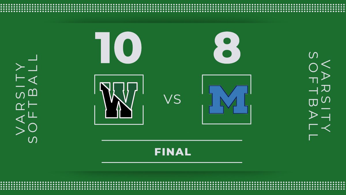 WHSAthletics1's tweet photo. Varsity Softball gets a big win over @MedfieldAD 10-8.   #gowoverines @WestwoodHS @BostonHeraldHS @GlobeSchools @MetroWestSports https://t.co/fgBIWRNGpV