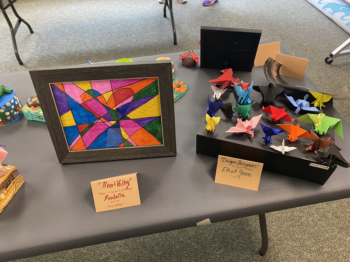 Just a few examples of the creative choices put out by students and staff in Hampton’s first art exhibition! The one of the hawk carrying the bball was generously donated by a G4 student and will hang proudly in the office.  #talent