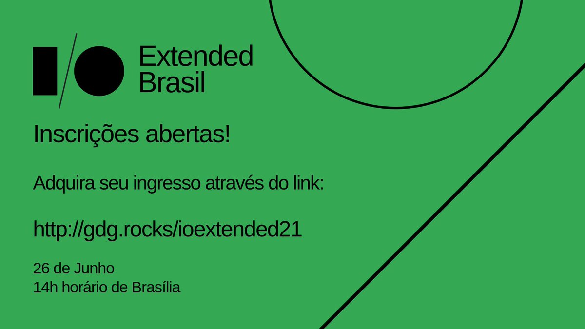 AndroidDevBrOrg's tweet photo. ⚠️Estão abertas as inscrições para o Google I/O Extended Brasil 2021!

Serão 3 trilhas simultâneas de muito conteúdo sobre Mobile, Aprendizado de Máquina e Workspace.

📍Inscrição em: https://t.co/fDe9bbqqhu

#googleIO #googleIOExtended #googledevelopersgroup #Android #Android12 https://t.co/2sAHH6UNxp