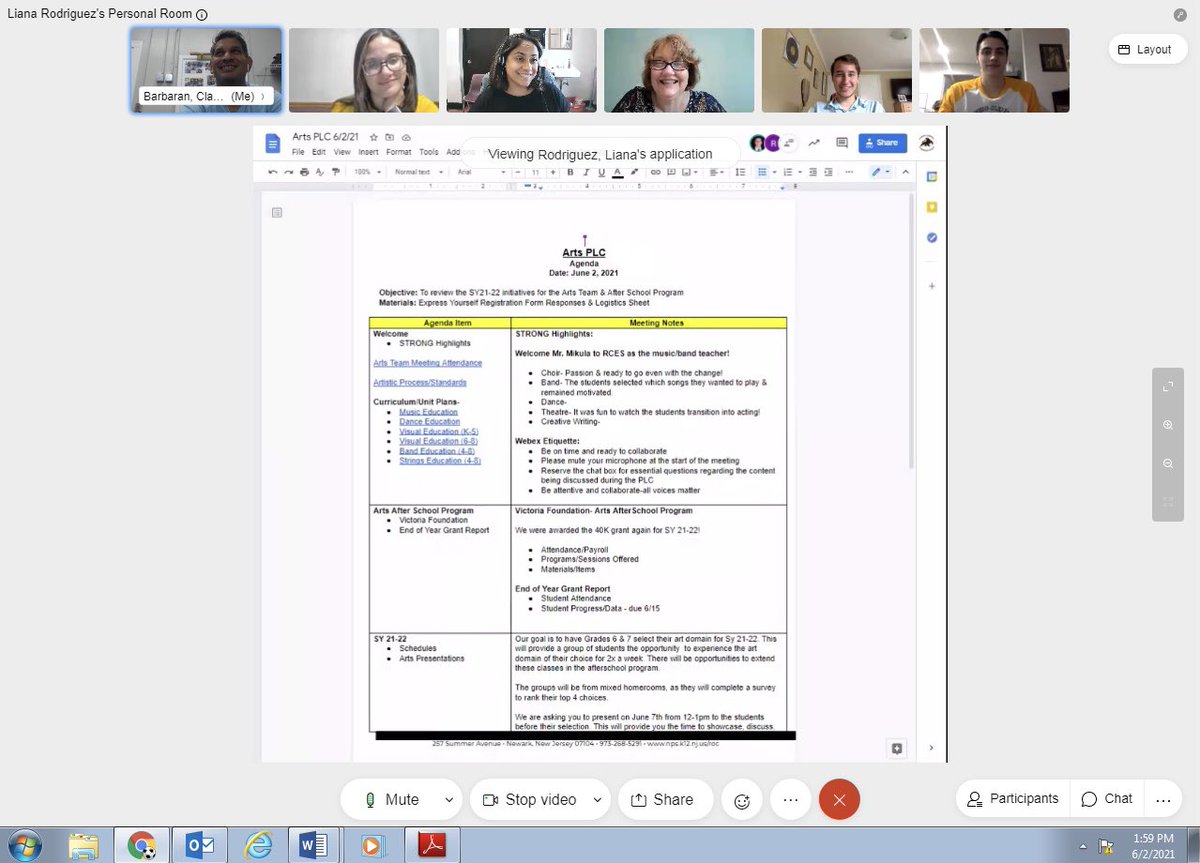 nps_clemente's tweet photo. Arts Team Planning Meeting…we’re ready for SY 21-22! #GrantPlanning #VictoriaFoundation #ArtsAfterSchoolProgram #TheClementeWay @NPSvoices @PrincipalBarbar @ArtsNboe @ArtsEdNewark https://t.co/Npb1NIFhCP