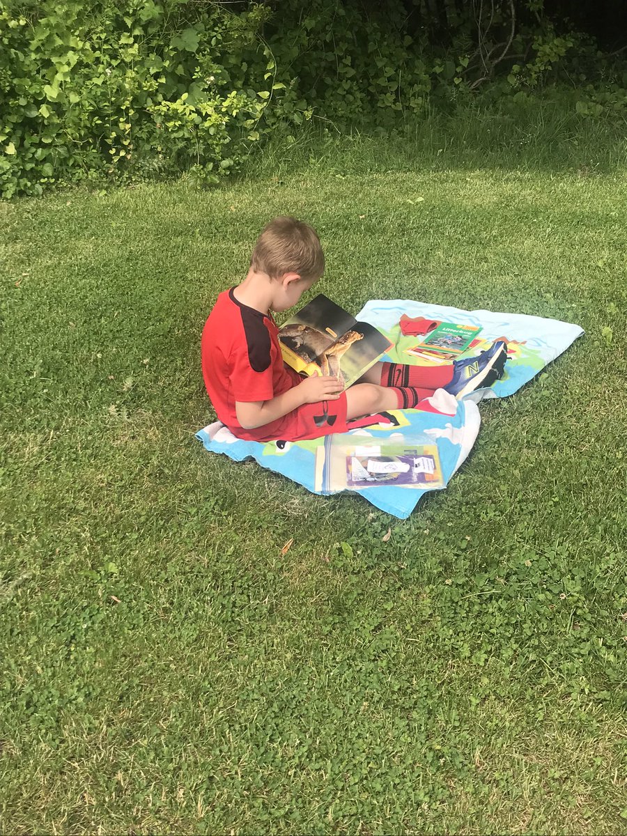 Got outside to read today before the rain the next couple of days. #wos #outdoorlearning