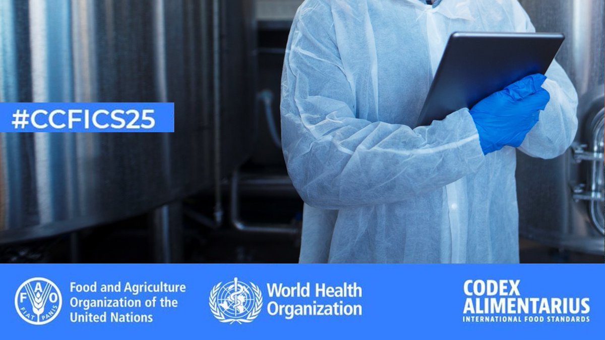 FAOWHOCodex's tweet photo. 🗓️ | Day 4⃣ at #CCFICS25
On today's agenda:
🔸 Proposed draft Guidance on paperless use of electronic certificates - Revision of CXG 38-2001
🔸 Food fraud
🔸 Emerging issues and future directions of CCFICS
➕ℹ️➡️ https://t.co/MNBJN75wXV
#FoodTrade | #FoodSafety https://t.co/Olq0NCCdth