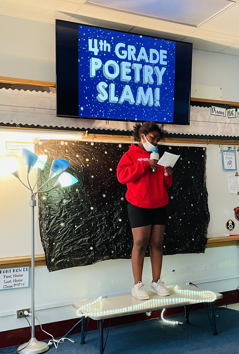 Mrs_Corso's tweet photo. Celebrating the end of the year with a poetry slam!! So proud of all the 4th grade poets! 🎤⭐️ #ForestRoadSchool https://t.co/joCgSCzIJp