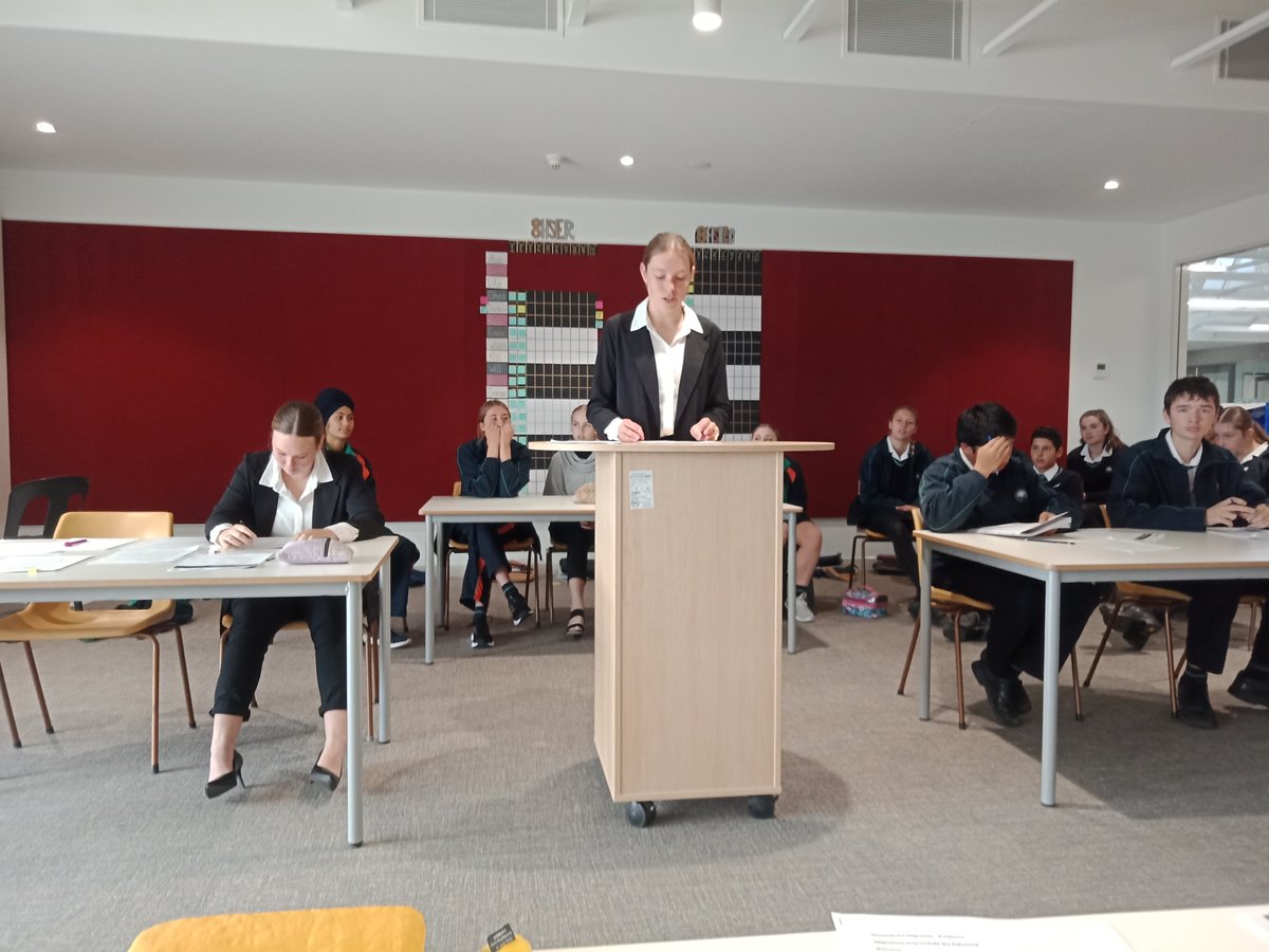 GoogongSchool's tweet photo. Years Nine and Ten Commerce students participated in a Mock Trial as part of their Assessment on the Core Topic Law, Society and Political Involvement. The case was Jack and the Beanstalk. #Googong #GoogongSchool #TASG https://t.co/3koHZMDvZD