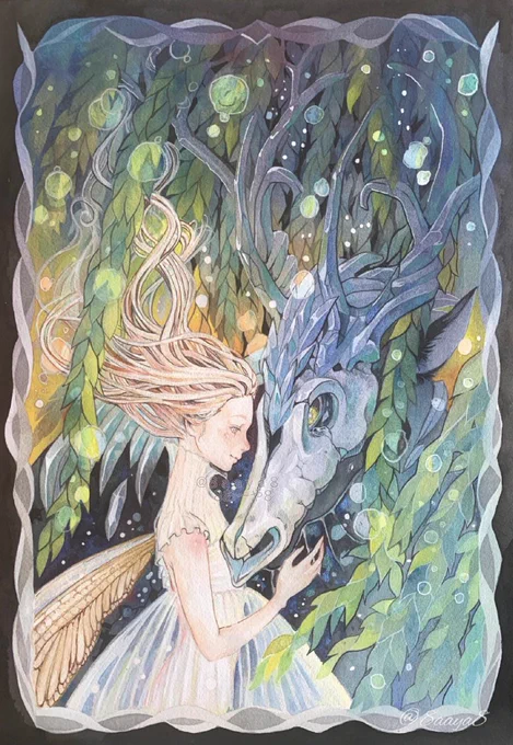#Twitterが縦長の画像表示できるようになったので過去作の縦絵をあげて色んな人に見てもらおう

「夜の帳と黄昏時の約束」 