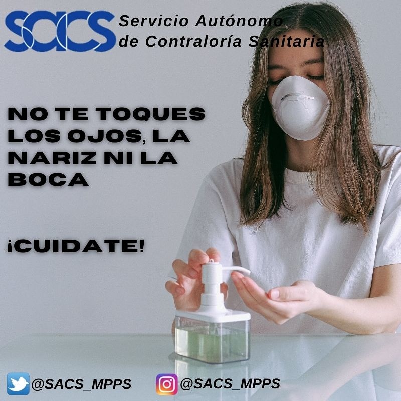 sacs_ve's tweet photo. #2jun // Cuidarnos del COVID-19 es tarea de todos, el SACS te recomienda al toser o estornudar no tocas tus ojos, boca o nariz para evitar complicaciones
#SACSAvanza https://t.co/LsrU8FA1RJ
